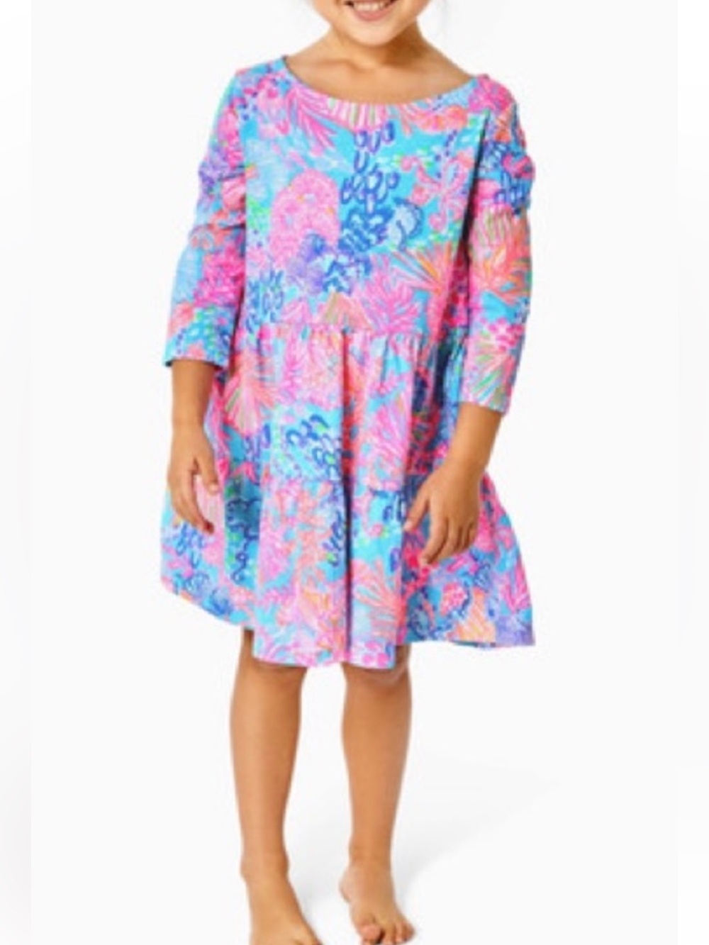 Lilly Pulitzer Kids Geanna Swing Dress Multi Splendor in the Sand Print